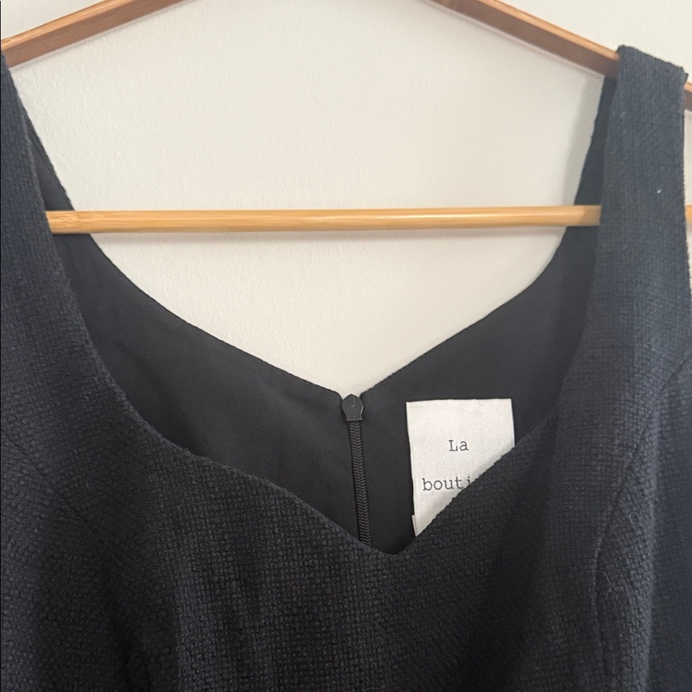 LaBoutique Black Tweed Ruffle Hem Mini Dress - Picture 4 of 7
